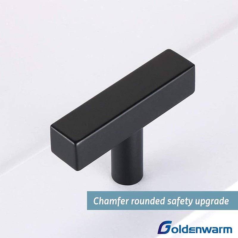 goldenwarm 10Pack Cupboard Knobs Black Door Knobs Black Cabinet Knobs