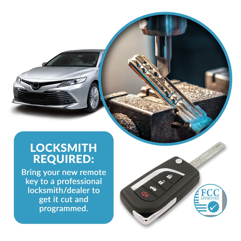 Keyless2Go Replacement for Toyota Camry Remote Flip Key HYQ12BFB 89070-06790