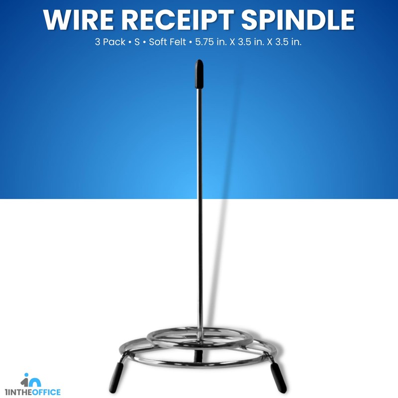 1InTheOffice Wire Receipt Spindle,Chrome Receipt Holder, 3 Pack (Chrome)