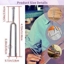 440Hz Tuning Fork, Standard Tuning Fork for Beginner Guitars Violinists, Stainless Steel Tone Tuning Fork for Musical Instruments, String Instruments Tone Tuning Fork for Violin Guitar (4 PCS)