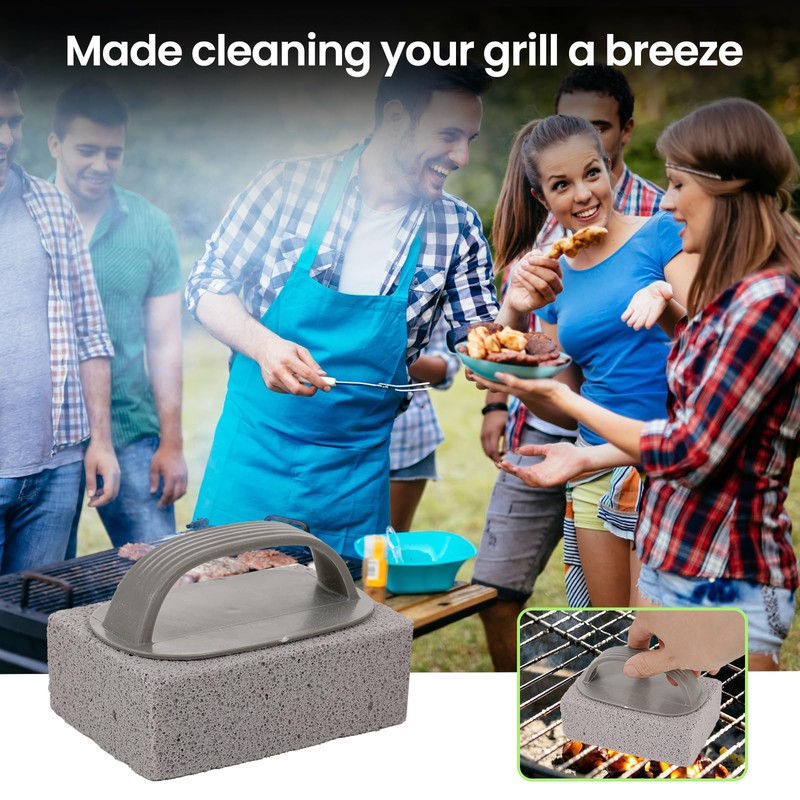 EILYGK 4 Pack Grill Brick with Handle, Pumice Stone for