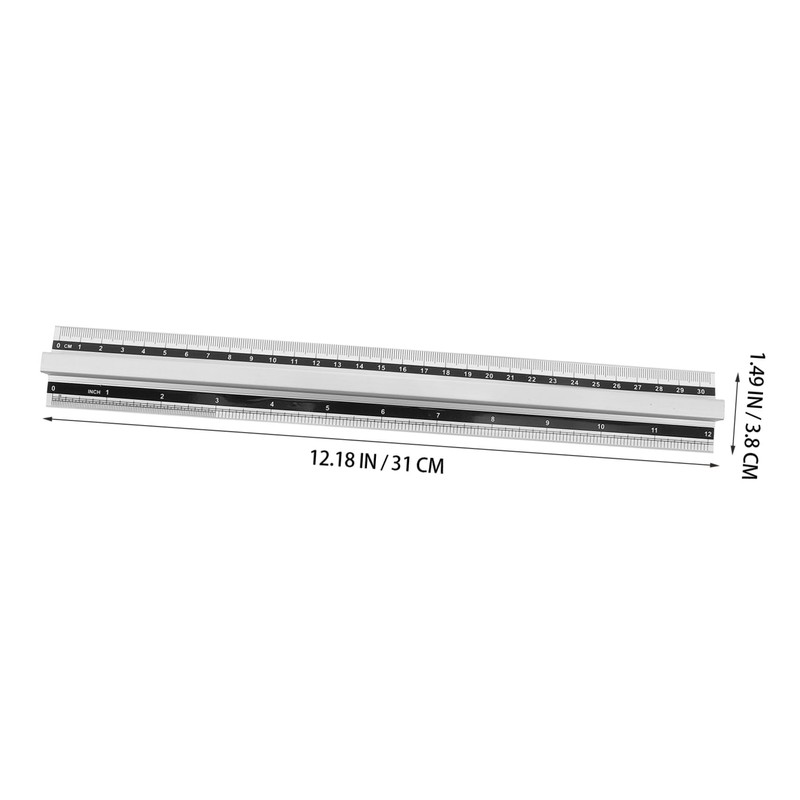 Operitacx Aluminium Ruler, Office Geometry Ruler, Drawing Ruler, Straight Ruler,