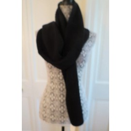 Portolano Man's or Woman's Merino Wool Ribbed Scarf – Black – NWT - $165