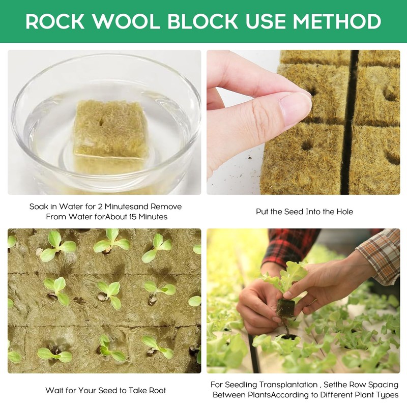 XCRPRT Rockwool Cube, Rock Wool Set, Rock Wool Growing Propagation