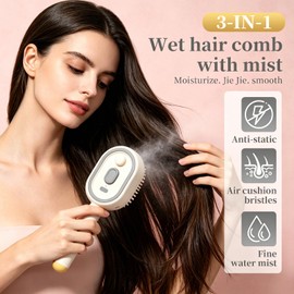 2026 Upgraded Electric Spray air Cushion Massage Comb, 5 in 1 Rechargeable Air Cushion Hair Brush, Retractable Hairs Massage Brush for Frizzy Hair & Scalp Care, Anti-Static & Detangling