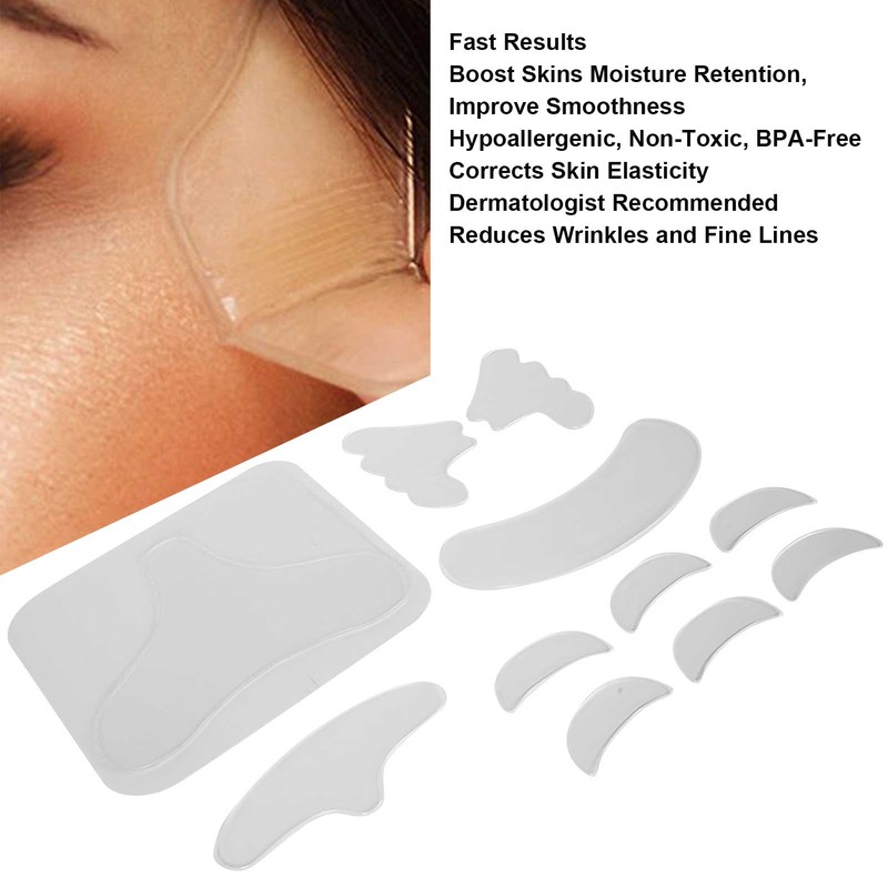 11pcs Silicone Face Anti Wrinkle Patch Reusable Cheek Chest Forehead