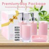 Pink Bathroom Accessories Set 6Pcs, Acrylic Soap Dispensers 2Pcs, Soap