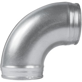 5'' Inch / 125mm 90 Degree Duct Connector - Galvanized Steel Elbow - Dryer Vent Pipe Bend - Metal Tube Joint for HVAC Ventilation