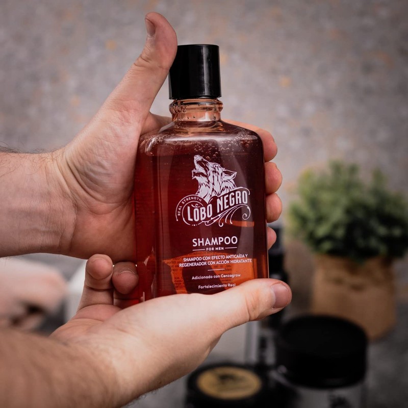 Shampoo Anticaída y Regenerador Capilar, Lobo Negro. 350 ml.