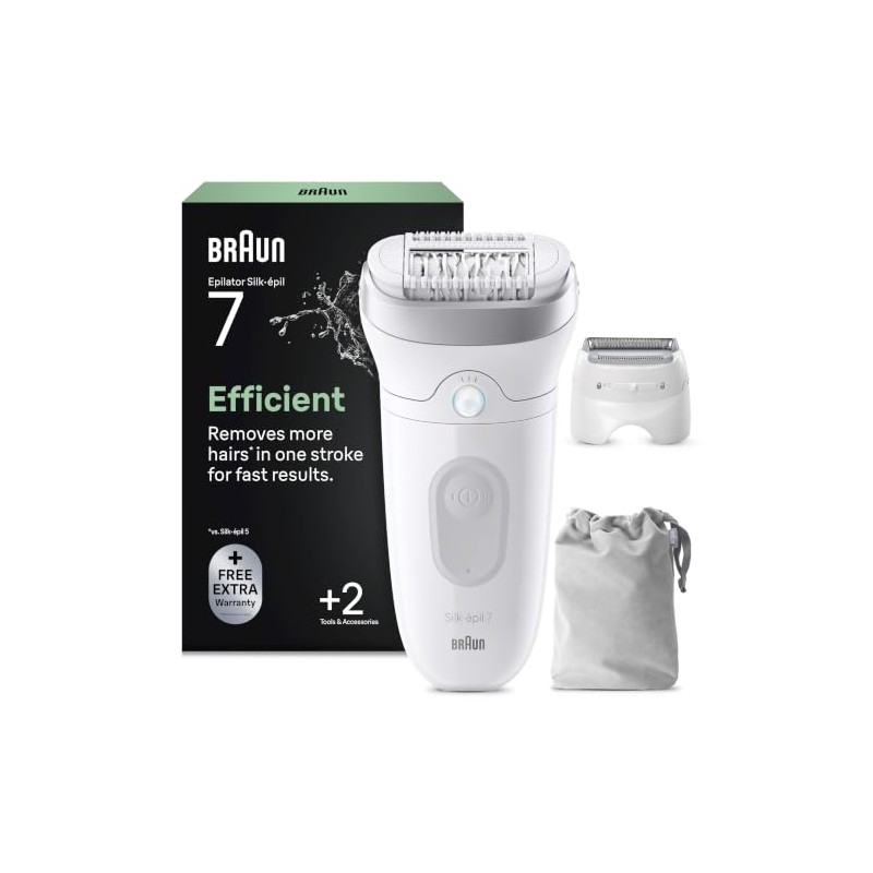 Braun Silk·épil 7, Wet & Dry epilator with wide head