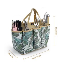 Garden Tool Bag with Shoulder Strap, Storage Tote Bag for Gardening, Spacious Space and Large Pockets Hold Tools and Harvest