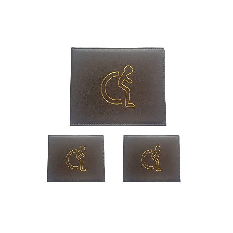 Generic Disabled Badge Holder Wallet - Brown PU Leather -
