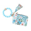 Heracantha Women’s Boho Beaded Wristlet Keychain Wallet – Floral Pattern