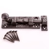75mm Antique Style Door Bolt - Black Cast Iron Sliding