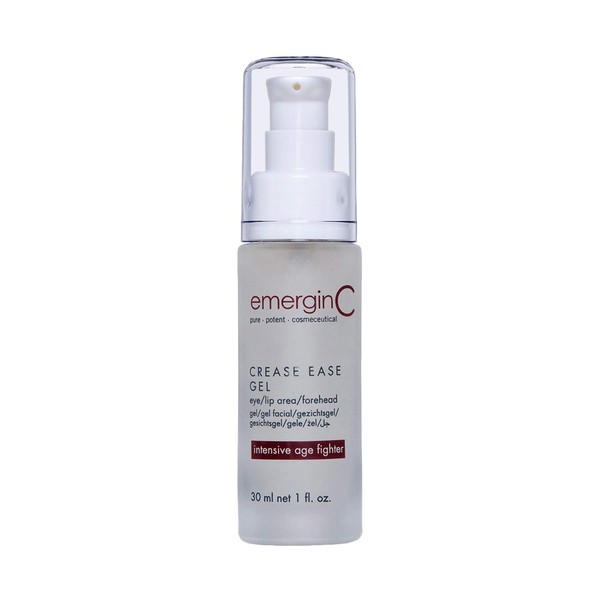 emerginC Crease Ease Gel - Intensive Age Fighting Facial Gel with Peptides, WItch Hazel + Sweet Almond (1 Ounce, 30 ml)