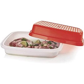 Tupperware Season Serve Container With Built-in Grids Red/Clear