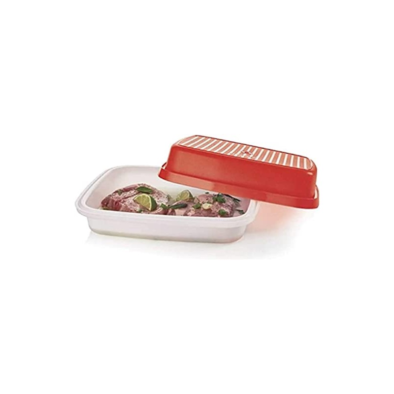 Tupperware Season Serve Container With Built-in Grids Red/Clear