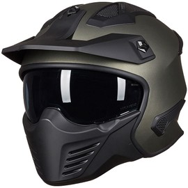 ILM Open Face Motorcycle 3/4 Half Helmet for Dirt Bike Moped ATV UTV Motocross Cruiser Scooter DOT Model 726X (Midnight Green,XL)