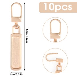 10Pcs Zipper Pull Replacement Detachable Zip Pull Tabs Zipper Pulls Metal Zip Pulls for Luggage Clothing Jackets Jeans Backpacks Boots Dresses Purse Coat