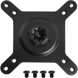 LUORNG Portable Monitor Mount Adapter 17mm Ball Head to 75x75/100x100mm VESA Bracket M4 Screw Set for Tripod/Monitor Arm/Desktop Black 360 Degree Rotation With Screws