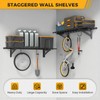 Jusgym 2 Pack Garage Wall Shelving with 4 Hooks, 1x4ft,