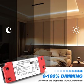 18W 24V Dimmable LED Driver, 5 in 1 TRIAC/0-10V/1-10V/10V PWM/RX AC to DC Lighting Power Supply Transformer for All Lutron & Levition Dimmer, Constant Voltage Projects, UL&FCC-Listed, Class 2