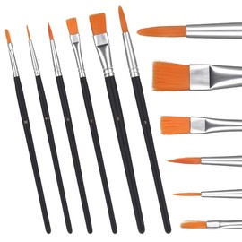 6 Pcs Face Paint Brush Watercolor Body Paint Brushes Painting Kit Professional Artist Craft Brush Supplies Art Makeup Kit for Acrylic Painting Watercolor Oil Gouache