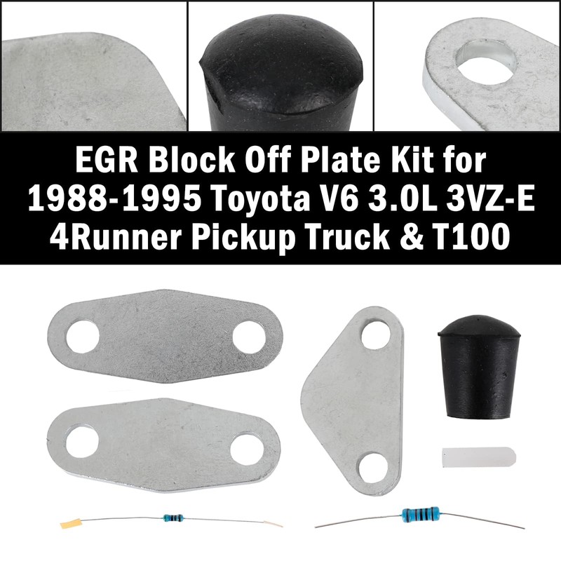 Areyourshop EGR Block Off Plate Kit for 1988-1995 To-yo-ta V6