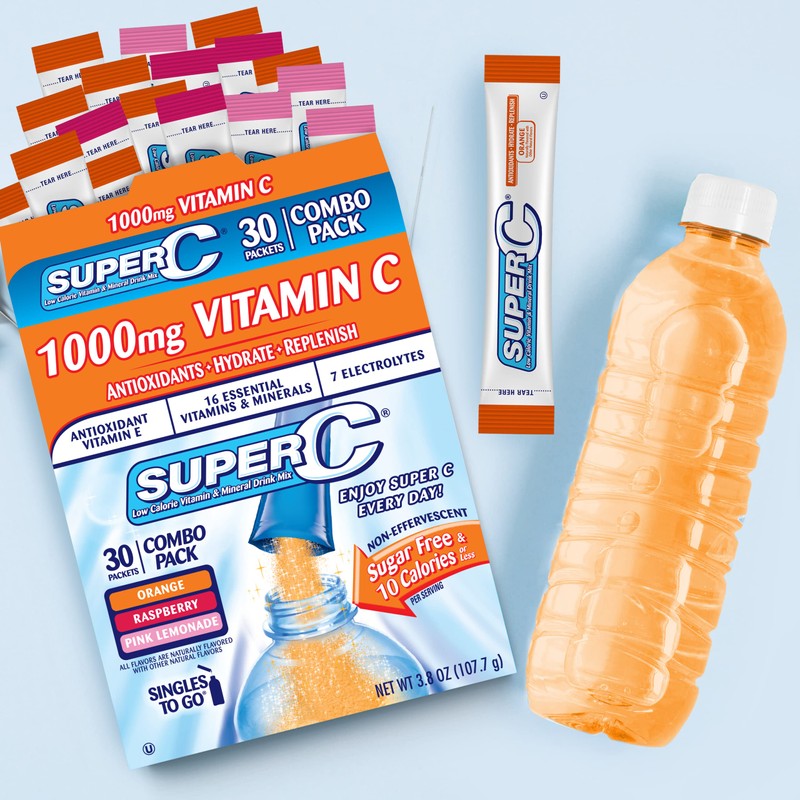 Super C Singles to Go Powder Packets, Water Drink Mix,