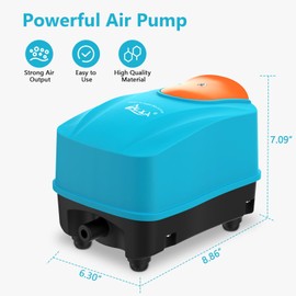 AQQA Powerful Aquarium Air Pump, Fish Tank Air Pump 45W 0.05Mpa with 12 Air Outlets, Bubbler Aerator for Medium Large Fish Tank Pond Hydroponics Commercial Use