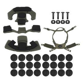 Helmet Lining Set Nylon Sponge Helmet Pads Chin Strap Replacement for ACH for MICH for Wendy for FMA for EXF Helmets Army Green Sponge