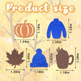 200PCS Fall Confetti for Table - Orange, Brown, Blue Sequins Autumn Clother Cup Table Decorations for Home, Fall Pumpkin Maple Leaves Crafts Decor for Thanksgiving