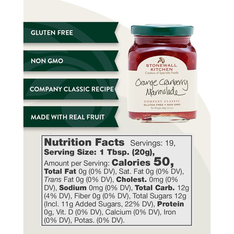 Stonewall Kitchen Orange Cranberry Marmalade, 13 Ounce