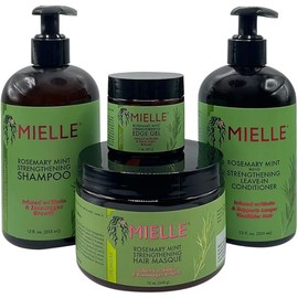 Mielle Rosemary Mint Biotin and Encourages Growth Hair Products for Stronger and Healthier Hair and Styling Bundle Set 4 PCS