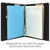 Freude A5 6-Holes Round Ring View Binders Black Plastic Cover,