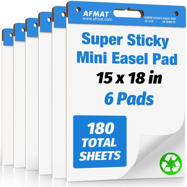 AFMAT Sticky Easel Pads, 15 in x 18 in Flip