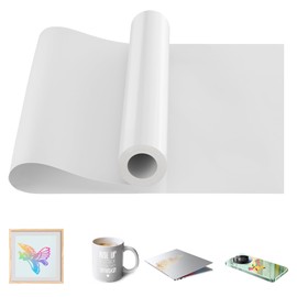 Euvin White Permanent Vinyl Roll - 12" x 10 FT Glossy White Adhesive Vinyl for Cricut, Silhouette Cameo, Craft, Sign, Wall Sticker