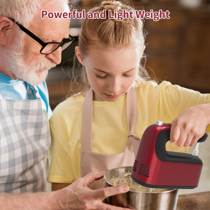 Yomelo 9-Speed Digital Hand Mixer Electric, 400W Powerful DC Motor,