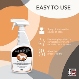 THORNELL Dog Odor-Off Pet Odor Eliminator Soaker Bottle – Ready to Use Dog Carpet Cleaner Soaker – Dog Urine Carpet Cleaner for Home, Glandular Secretions, Feces Odors (22 Fl Oz)