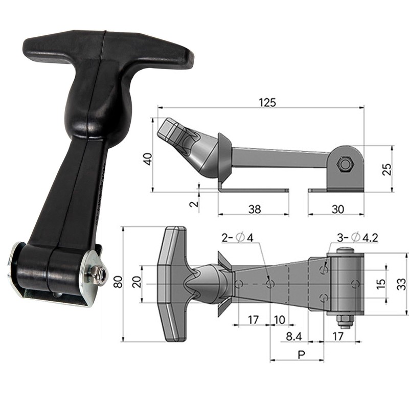 COOLOGIN Rubber Hood Latch -2 Pack Elastic Rubber Flexible T-Handle