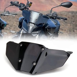 Fits for Yamaha MT 09 MT-09 mt09 MT09 2024 Windscreen Bracket 3 Color Transparent/Smoky/Black Motorcycle Windshield Wind Deflectors Bracket Kit (Black)