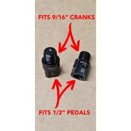 PRO+ Bicycle Pedal Adapter Extender 21mm Fits 9/16" Cranks & 1/2" Bike Pedals