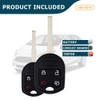 AKS KEYS Replacement for Ford Fiesta Key Fob 4 Buttons