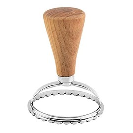 Aleissi | Cortador de Masa, Ravioles y Galletas Hecho en Acero Inoxidable con Agarradera Ergonómica de Madera, Uso Rudo (Circulo)