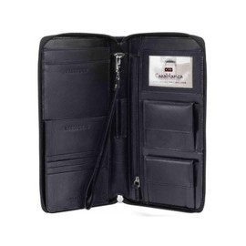 Mancini Casablanca Full Grain Leather RFID Secure Deluxe Passport / Travel Organizer, Brown