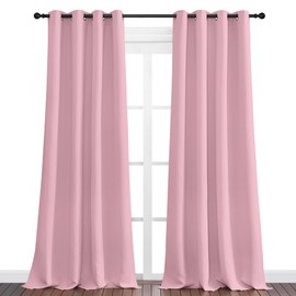NICETOWN NICETOWN Crystal Pink Blackout Curtains 120" Long for Office, Dining Room, Guest Room, 55" Wide, 2 Pieces, Sound Reducing Heat and Cold Block Curtain Panels for Modern Room Decorative