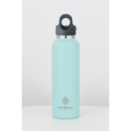 REVOMAX Official 20 oz (592 ml) Carbonation-Compatible Stainless Steel Bottle, Keeps Hot for 18 Hours, Keeps Cold for 36 Hours, Vacuum Insulated, Water Bottle, Gift, RevoMax (Mint Green)