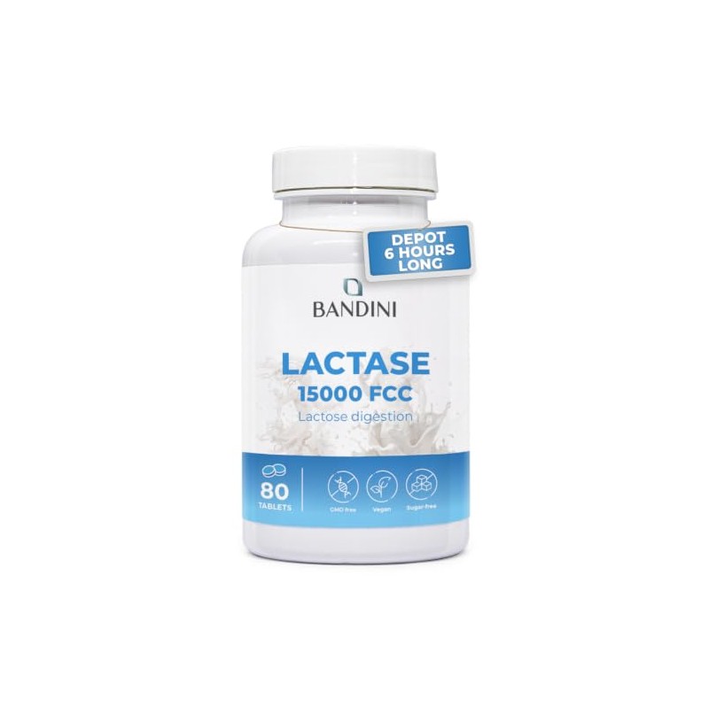 Bandini® Lactase Extra-Strength Dose 15,000 FCC - Lactose Digestion Support
