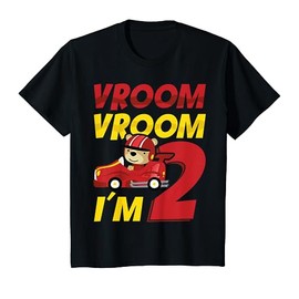 Kids Boys Race Car Vroom Vroom I'm 2 Racing T-Shirt