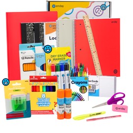 Enday 2nd and 3rd Grade School Supplies Kit - 74 Piece Back to School Supplies Kit, Premium Quality Kids School Supplies for Girls & Boys, Second & Third Grade Elementary School Supplies for Kids